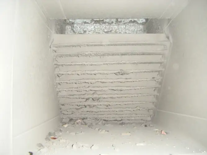 Baffles before cleaning