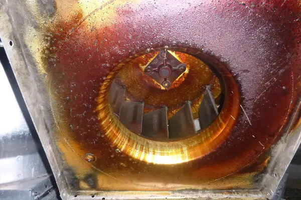 greasy exhaust fan - before cleaning greasy exhaust fan - before cleaning
